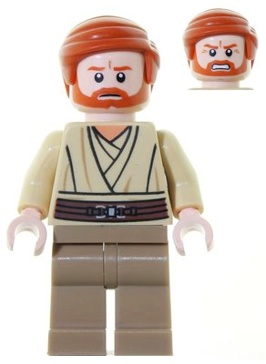 LEGO Minifigure -- Obi-Wan Kenobi, Dark Tan Legs-Star Wars / Star Wars Episode 3 -- SW0362 -- Creative Brick Builders
